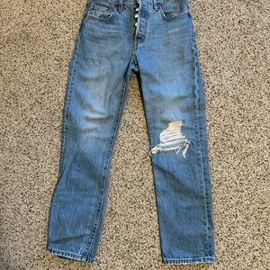 Classic Blue Distressed Men's Jeans